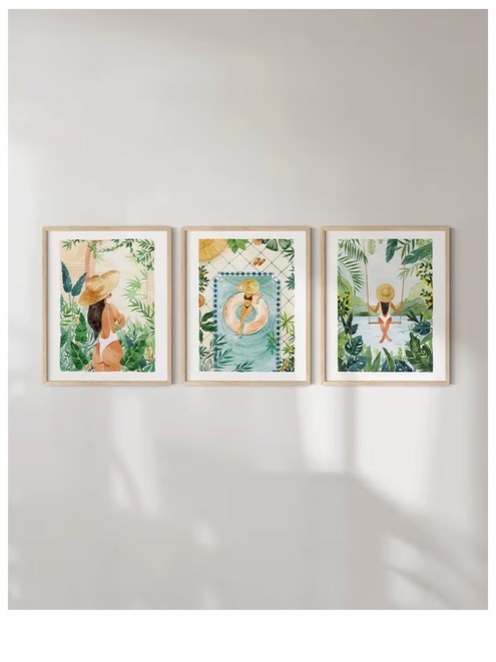 HAUS AND HUES Boho Wall Art – Set of 3 Tropical Prints